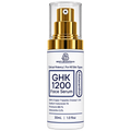 GHK 1200 + Astaxanthin Face & Hair Serum 30 mL bottle, front label showing GHK Copper Tripeptide Chelate 1.2%, Sodium Hyaluronate 1%, Provitamin B5 1% and Astaxanthin 0.6%